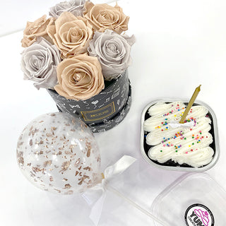 HAPPY BIRTHDAY | PARTY-FOR-ONE Package | 7 Eternal Roses